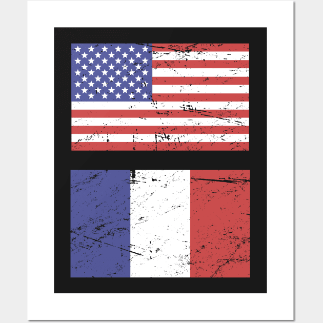 United States Flag & France Flag Wall Art by MeatMan